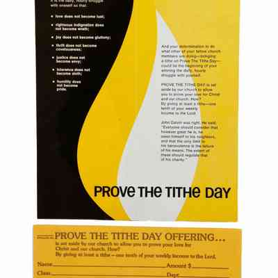 1966 – D	FLYER: PROVE THE TITHE DAY AND OFFERING RESPONSE CARD
