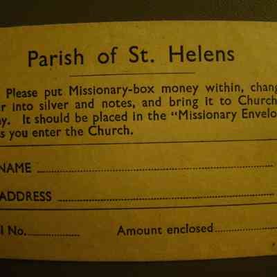 21,596 - MISSIONARY BOX CONTRIBUTION ENVELOPE