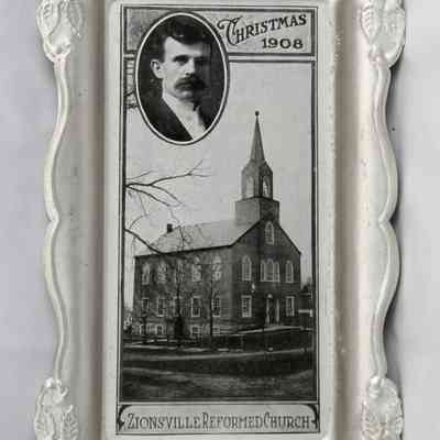 17,530 - CHURCH TIN TRAY. ZIONSVILLE REFORMED CHURCH