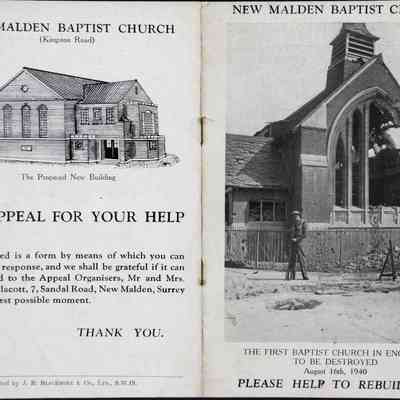 1940 – A	WW 2: HELP REBUILD NEW MALDEN BAPTIST CHURCH