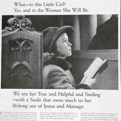 1942 – B	IPANA TOOTHPASTE AD: THE FUTURE OF AMERICA IN CHURCH