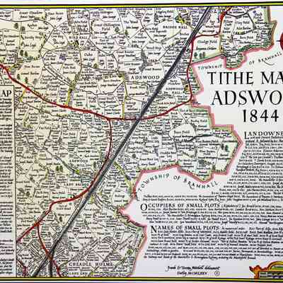 1844 – F	TITHE TAX MAP OF ADSWOOD, ENGLAND