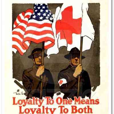 1915-18 Z3	WW1 POSTER: LOYALTY TO ONE FLAG MEANS LOYALTY TO BOTH FLAGS