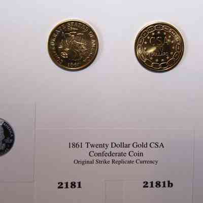 19,036 - CONFEDERATE STAES OF AMERICA $20 GOLD COIN