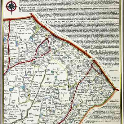 1842 – D	TITHE TAX MAP OF BRAMHALL NORTHEAST, ENGLAND