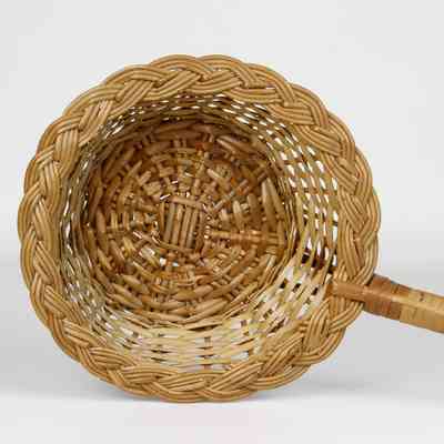 12,016 - LONG HANDLE OFFERTORY WOVEN BASKET