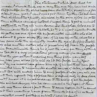 1848 – A	ELLICOTTVILLE, NEW YORK. REQUEST FOR CHURCH FUNDS