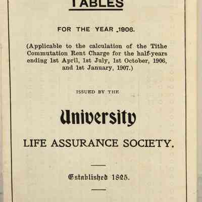 1906 – F	TITHE COMMUTATION TABLE 1906 CALCULATION BOOKLET