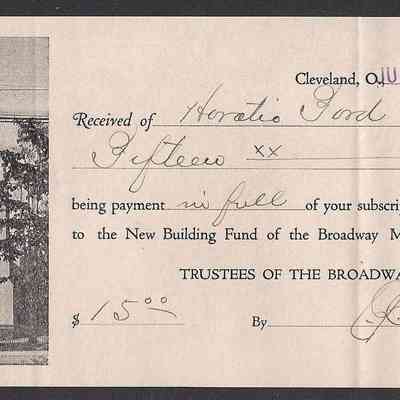 1917 – E	SUBSCRIPTION GIFT TO PAY A PORTION OF THE BROADWAY M.E. NEW BUILDING FUND