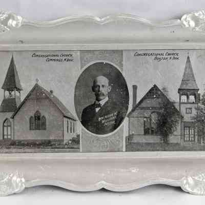 17,508 - CHURCH TIN TRAY. CONGREGATIONAL CHURCH