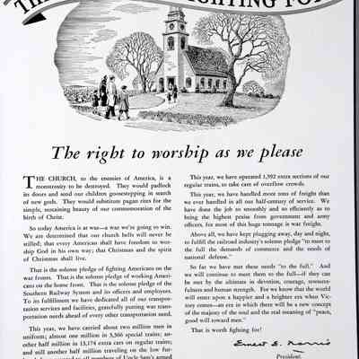 1942 – C	WW 2: CHURCH – WORTH FIGHTING FOR. RAILWAY AD