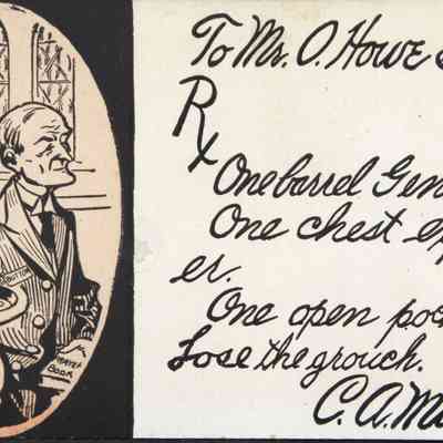 1907 – B	MR. O. HOWE STINGY, CHURCH HUMOR POST CARD