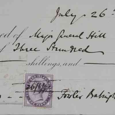 1891 – D	RECEIPT FOR DONATION TO WALMER KENT PARISH CHURCH