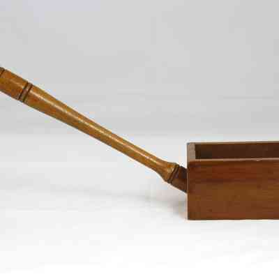 12,510 - MEDIUM HANDLE OFFERTORY WITH HIGH ANGLED HANDLE & SQUARE BOX COLLECTOR
