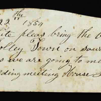 1854 – A	NOTE REQUESTING PAYMENT OF CHURCH MEETING HOUSE “SUBSCRIPTION”