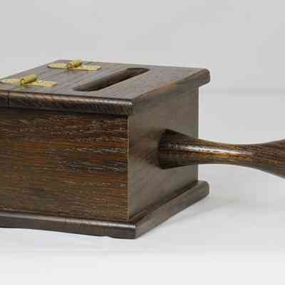 13,015 - SHORT HANDLE OFFERTORY WITH FINELY FINISHED WOOD