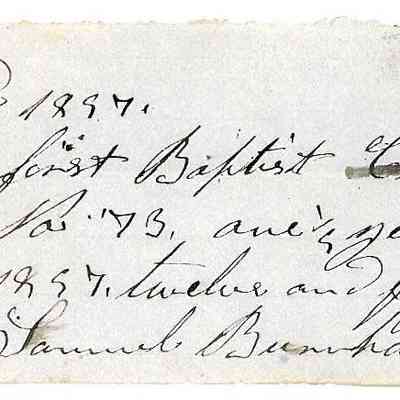 1857 - E PEW RENT CERTIFICATE
