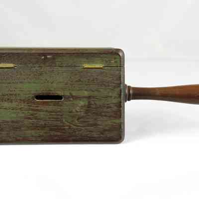 13,014 - SHORT HANDLED OFFERTORY WITH SMOOTH WOOD AND HINGED TOP