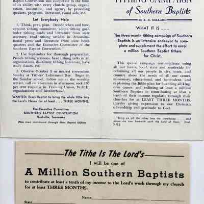 1952 – B	THREE MONTH TITHING CAMPAIGN: THE TITHE IS THE LORD’S