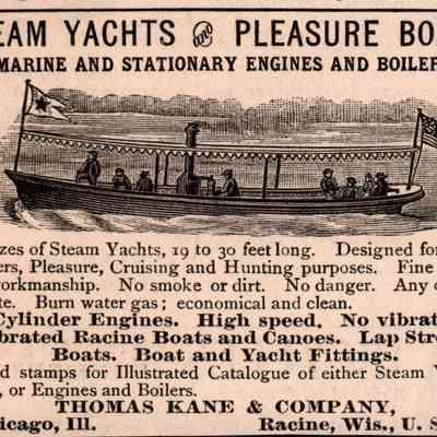 24,008 - THOMAS KANE & COMPANY, ADVERTISEMENT: STEAM YACHTS & PLEASURE BOATS