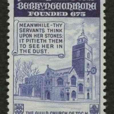 1946 – B	WW 2: REBUILDING FUND STAMP FOR CHURCH FOUNDED 675 A.D.