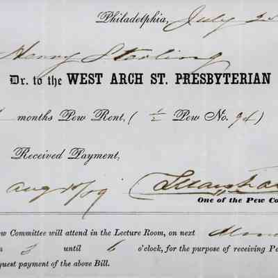 1857 – D	CHURCH PEW QUARTERLY TAX BILL