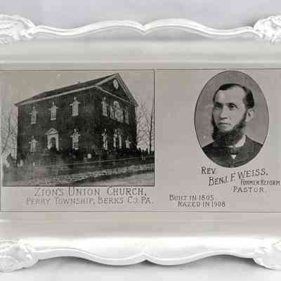 17,507 - CHURCH TIN TRAY. ZION'S UNION CHURCH