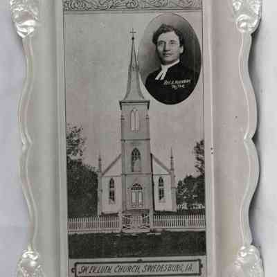 17,510 - CHURCH TIN TRAY. SW. EVANGELICAL LUTHERAN CHURCH