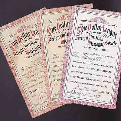 1896 – C	THE ONE DOLLAR LEAGUE OF THE FOREIGN CHRISTIAN MISSION SOCIETY
