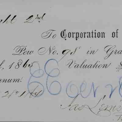 1864 - B RECEIPT FOR PEW TAXES