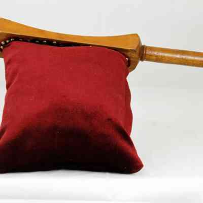13,508 - OFFERING BAG WITH LONG WOOD SLOT TOP HANDLE TOP