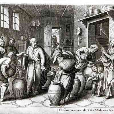 1648 - B	ELISHA FILLING THE WIDOW’S OIL JARS