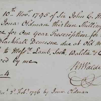 1796 – B	ANNUAL CHURCH TAX ON HAY FROM SIR JOHN MUSGRAVE