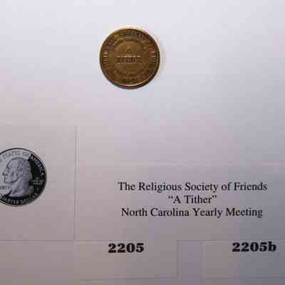 19,518 - "A TITHER" COIN FROM THE RELIGIOUS SOCIETY OF FRIENDS; NORTH CAROLINA