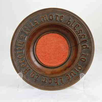 17,036 - CHURCH OFFERING PLATE WITH OUTER ENGRAVING