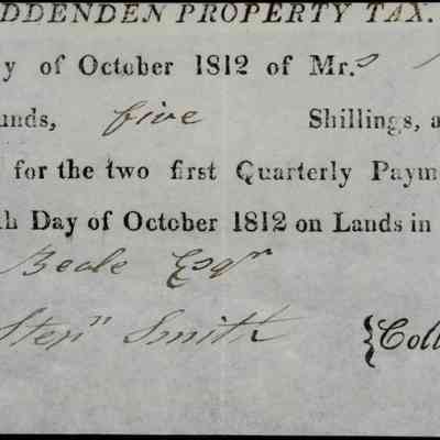 1812 – A	PARRISH CHURCH PROPERTY TAX TITHE RECEIPT