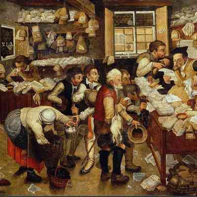 1566 - A PEASANTS PAYING TITHES: PAYMENT OF YEARLY DUES