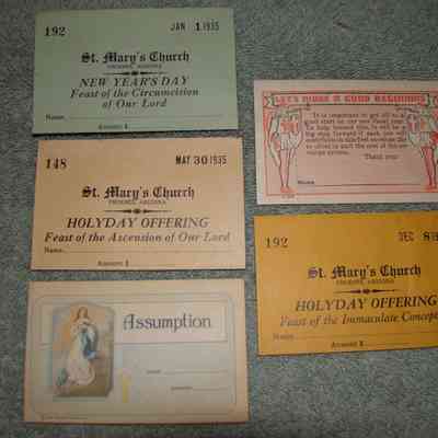 21,506 - 1935 To 1938 CHURCH OFFERING ENVELOPES