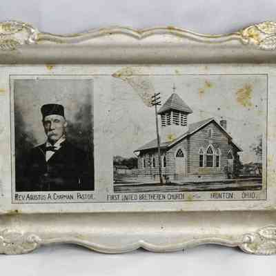 17,535 - CHURCH TIN TRAY. FIRST UNITED BRETHEREN CHURCH