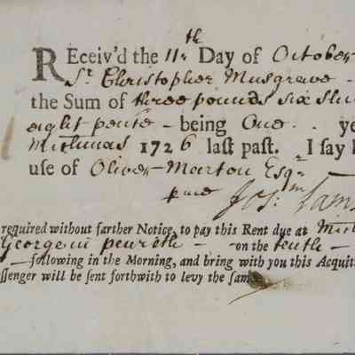 1726 – B	PEW RENT BILL TO CHRISTOPHER MUSGRAVE