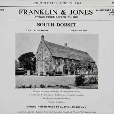 1967 – B	REAL ESTATE SALE OF THE TITHE BARN AT CERNE ABBAS, UK