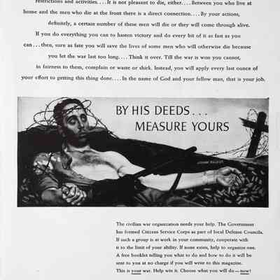 1943 – D	TIME MAGAZINE AD: BY HIS DEEDS MEASURE YOURS