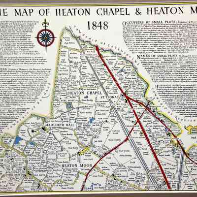 1848 – C	TITHE TAX MAP - HEATON CHAPEL / HEATON MOOR, ENGLAND