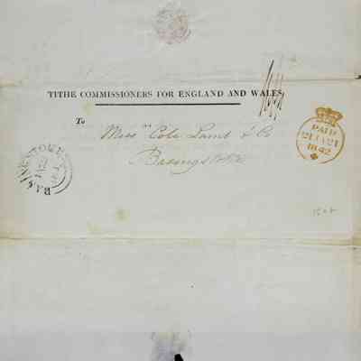 1842 – B	TITHE COMMISSIONER DATED ENVELOPE, ENGLAND, WALES
