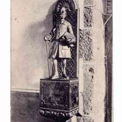 1897 – B	PHOTO OF AN ANTIQUE CHURCH IRON ALMS BOX
