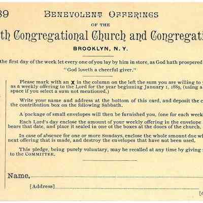 1889 – I OFFERING COMMITMENT CARD