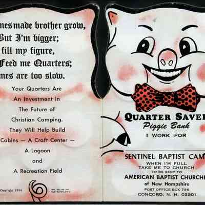 1954 – A	QUARTER SAVER CARD FOR SENTINEL BAPTIST CAMP