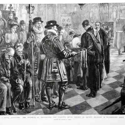 1875 - A ALMS GIVING ON MAUNDY THURSDAY, WESTMINISTER ABBEY