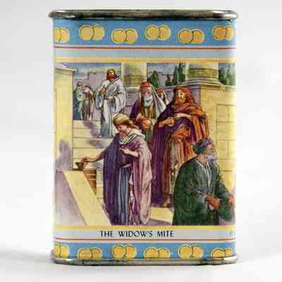 6513 - WIDOW'S MITE PENNY A MEAL KITCHEN TABLE MITE BOX