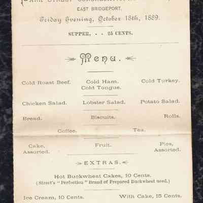 1889 – E	INVITATION TO CONGREGATIONAL CHURCH HARVEST DINNER